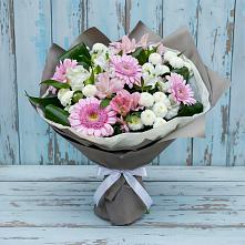 Букет цветов из:  Герберы, Альстромерии и Хризантемы в Зубово