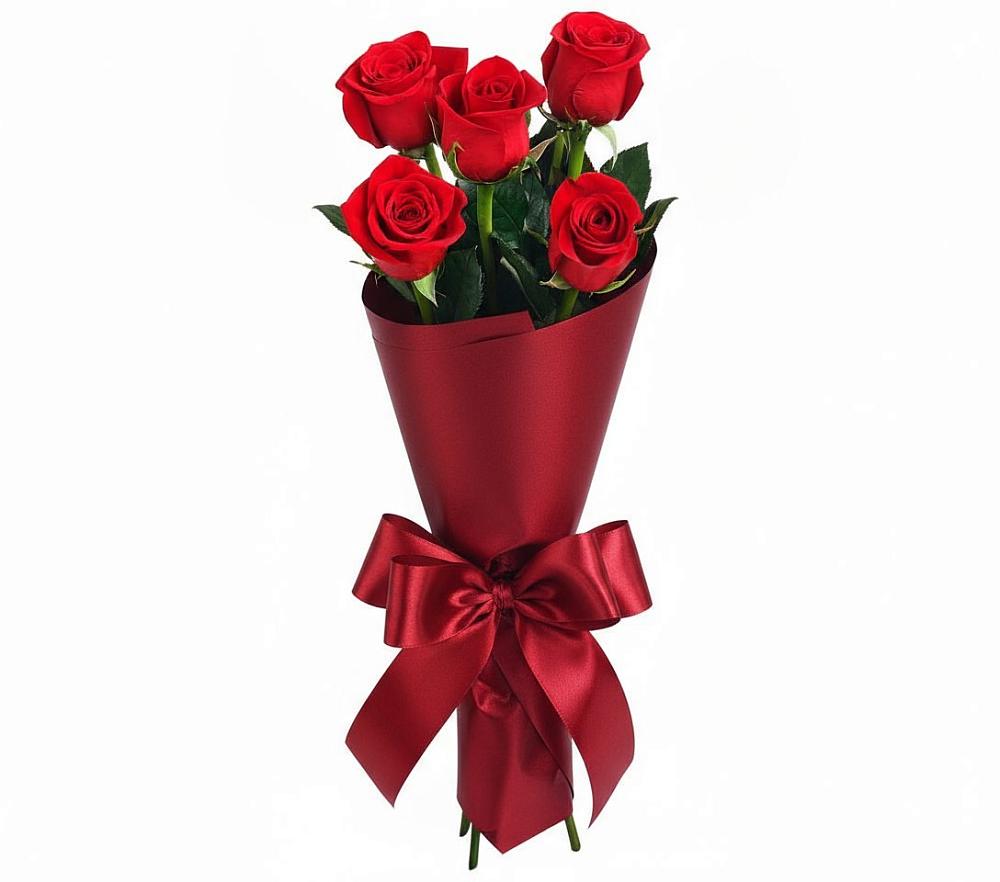 Букет 5 Красных роз Эдлесс Лав в Зубово