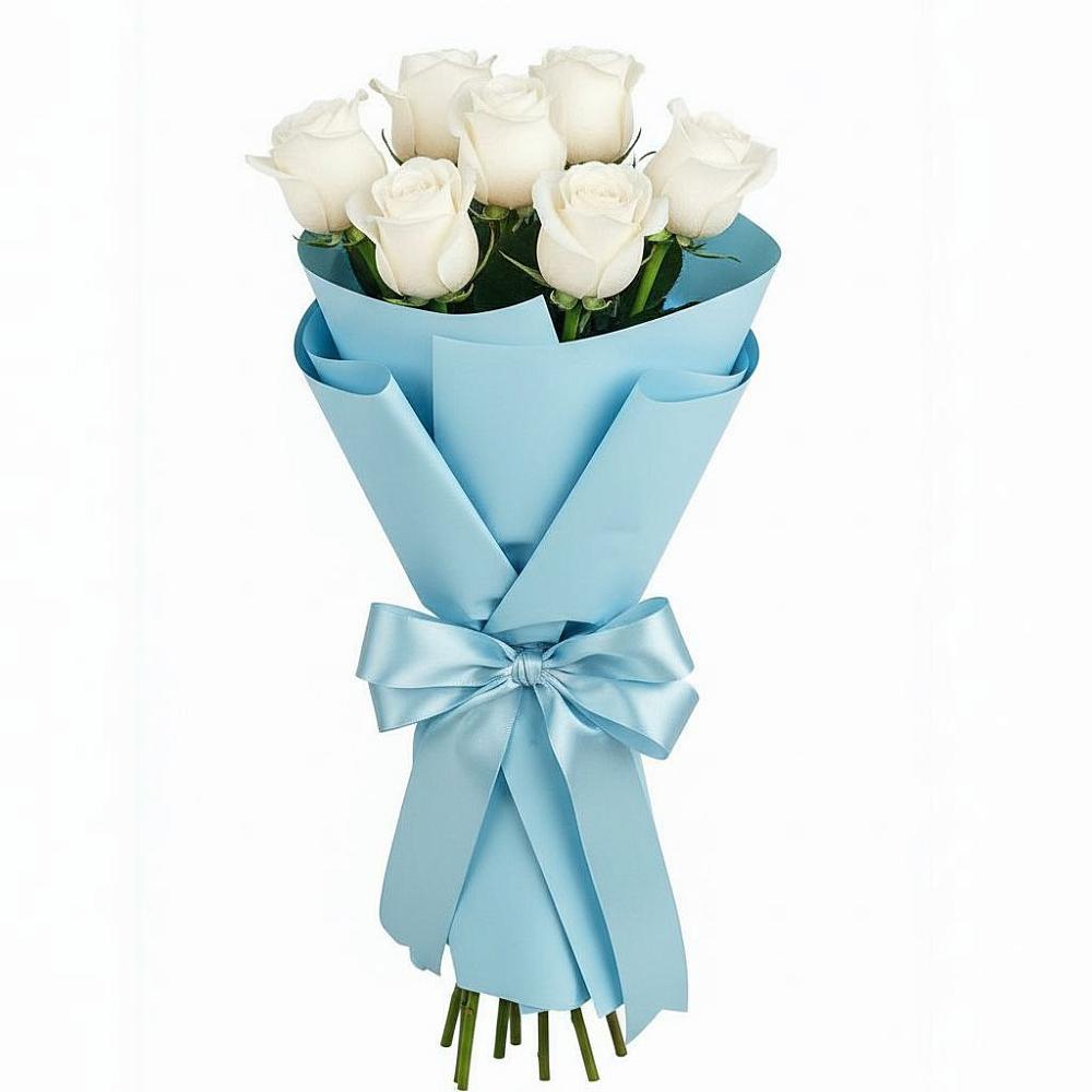 Букет 7 белых роз Проуд в Зубово