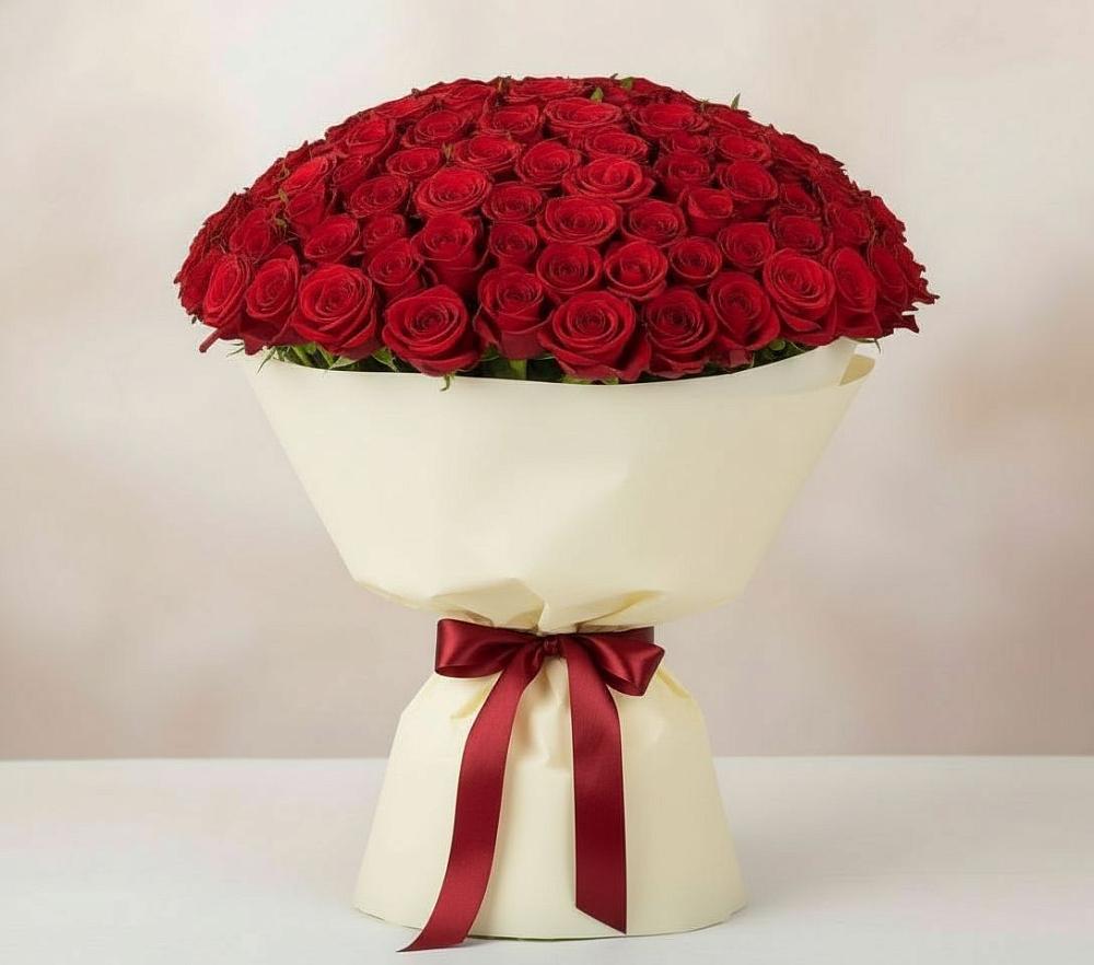 Букет 101 Красная роза Милано в Зубово