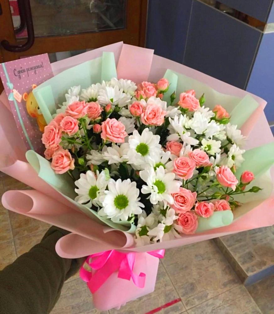 Букет цветов из: Розы и Хризантемы в Зубово