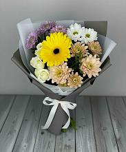 Букет цветов из:  Розы, Герберы и Хризантемы в Зубово