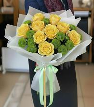 Букет цветов из:  Хризантемы и Розы в Зубово