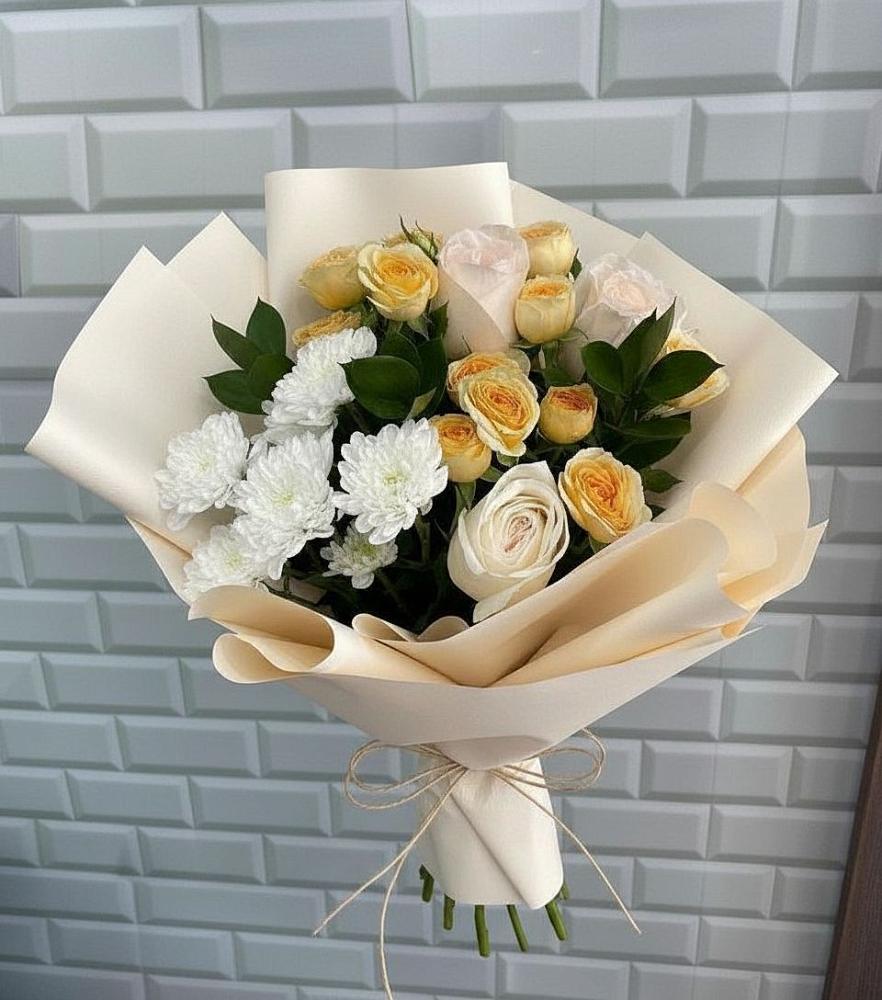 Букет цветов из: Розы и Хризантемы в Зубово