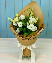 Букет цветов из:  Хризантемы и Лизиантусы в Зубово