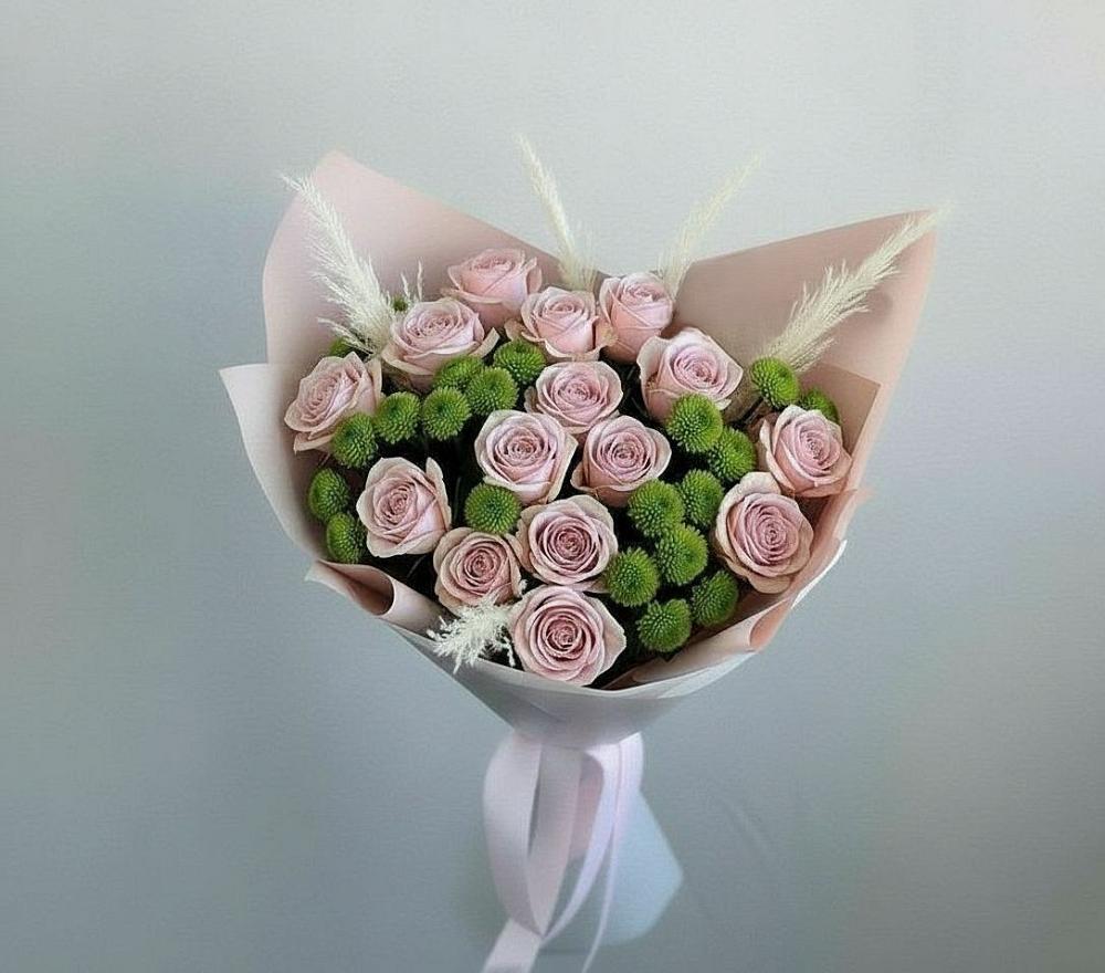 Букет цветов из: Розы и Хризантемы в Зубово