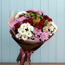 Букет цветов из:  Розы, Хризантемы и Альстромерии #REPLACE_PRED# Зубово