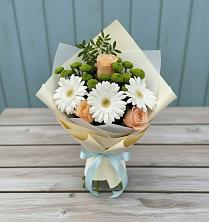 Букет цветов из:  Герберы, Розы и Хризантемы в Зубово