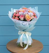 Букет цветов из:  Хризантемы и Розы в Зубово