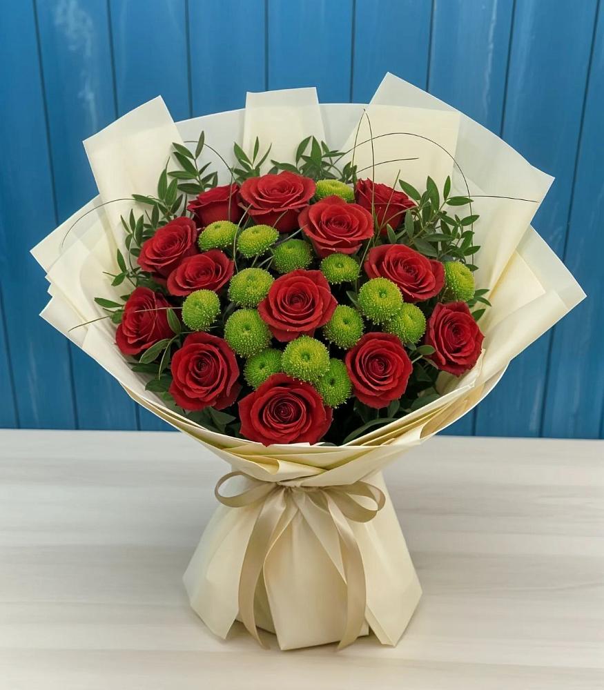 Букет цветов из: Розы и Хризантемы в Зубово